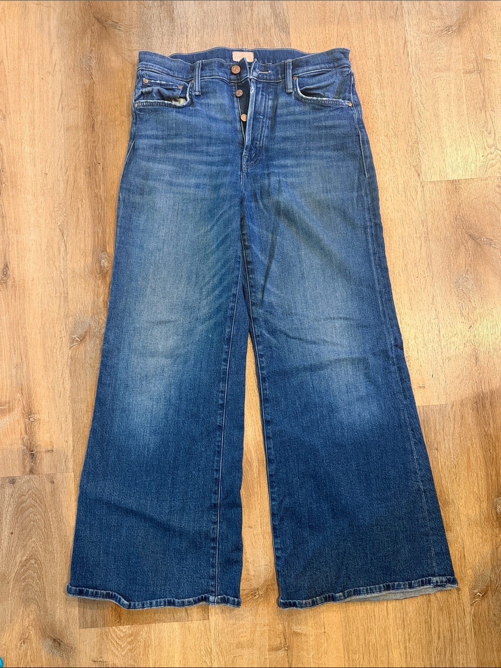 Mother Jeans The Tomcat Rollee  Wide Leg Highrise